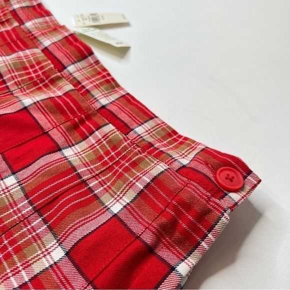 NEW Aerie Red Plaid Class Act School Girl Pleated Preppy Mini Uniform Skirt - Picture 5 of 12